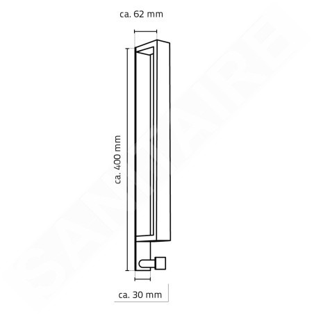 Sapho Ridder - Porte-serviettes, longueur 40 cm, avec crochet, inox 11122100