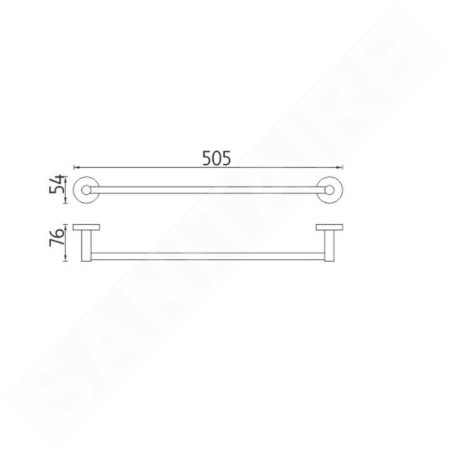Nimco Unix - Porte-serviettes, longueur 51 cm, noir mat UNC 13046-90
