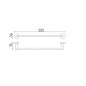 Nimco Unix - Porte-serviettes, longueur 51 cm, noir mat UNC 13046-90