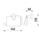 Nimco Unix - Porte-rouleau toilette avec couvercle, noir mat UNC 13055B-90