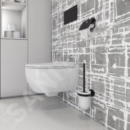 Nimco Unix - Porte-rouleau toilette avec couvercle, noir mat UNC 13055B-90