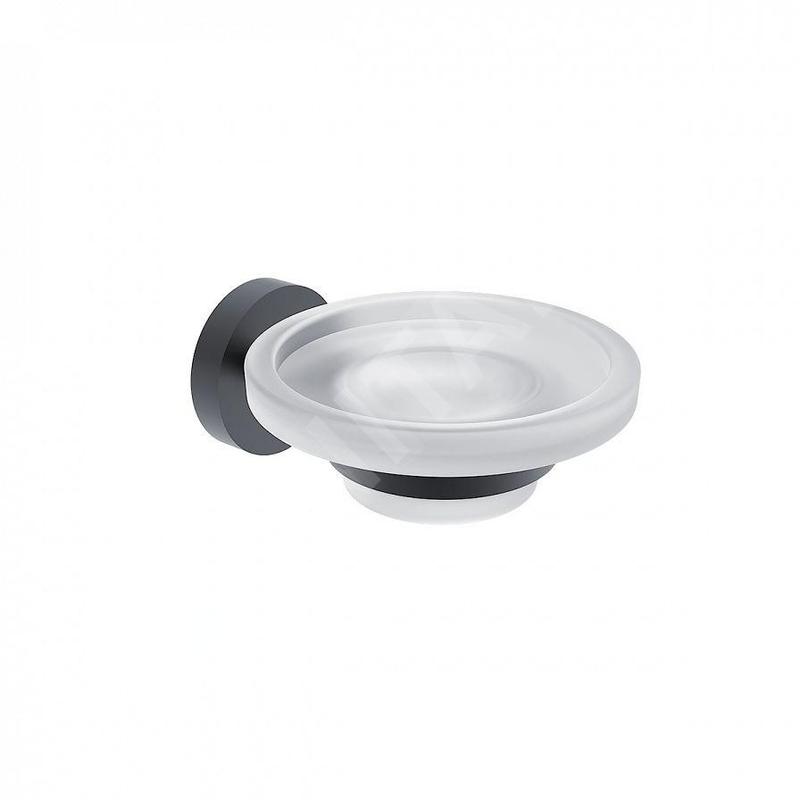 Nimco Unix - Porte-savon avec support, verre dépoli/noir mat UNC 13059W-90