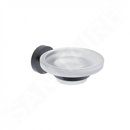 Nimco Unix - Porte-savon avec support, verre dépoli/noir mat UNC 13059W-90