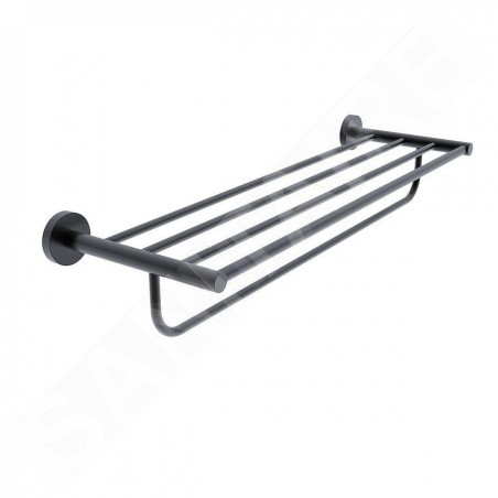 Nimco Unix - Étagère avec porte-serviettes, longueur : 65 cm, noir mat UNC 13063-90