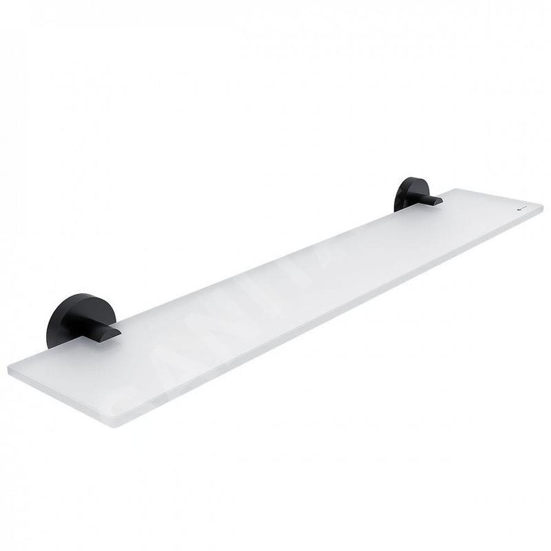 Nimco Unix - Étagère, longueur 60 cm, verre dépoli/noir mat UNC 13091B-60-90