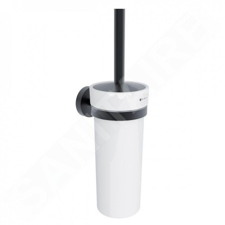 Nimco Unix - Brosse WC avec support mural, céramique/noir mat UNC 13094K-90