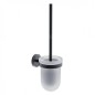Nimco Unix - Brosse WC murale, avec support, verre dépoli/noir mat UNC 13094WN-90