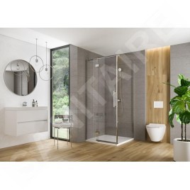 Cersanit Crea - Paroi de douche 86 cm, chrome/verre clair S159-010