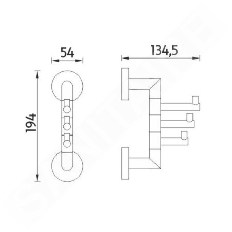 Nimco Unix - Triple support, pivotant, noir mat UNC 13099-90