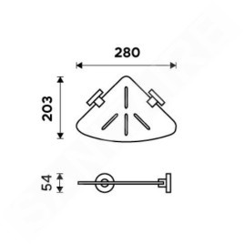 Nimco Unix - Tablette d'angle, plexiglas/noir mat UNC X208-90