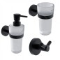 Nimco Unix - Set d'accessoires de salle de bains, verre dépoli/noir mat UNC set-31W-T-90 Nimco Unix - Set d'accessoires de salle de bains, verre dépoli/noir mat UNC set-31W-T-90