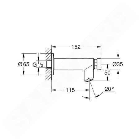 Grohe Euroeco Cosmopolitan T - Robinet mural refermable, chrome 36266000