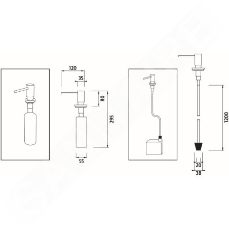 Nimco Autres - Distributeur de savon encastré, chrome UN 6031V-26