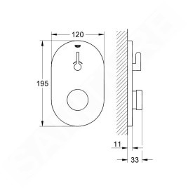 Grohe Eurosmart Cosmopolitan T - Mitigeur auto-refermable de douche encastré, chrome 36321000