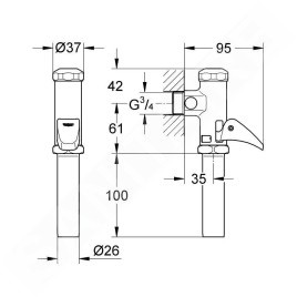 Grohe Accessoires - DAL - Robinet de chasse pour WC, chrome 37139000