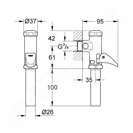 Grohe Accessoires - DAL - Robinet de chasse pour WC, chrome 37139000