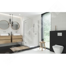 Cersanit Jota - Cabine de douche 90x90 cm, droite, chrome/verre clair S160-002