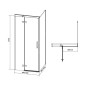 Cersanit Jota - Cabine de douche 90x90 cm, gauche, noir/verre clair S160-003