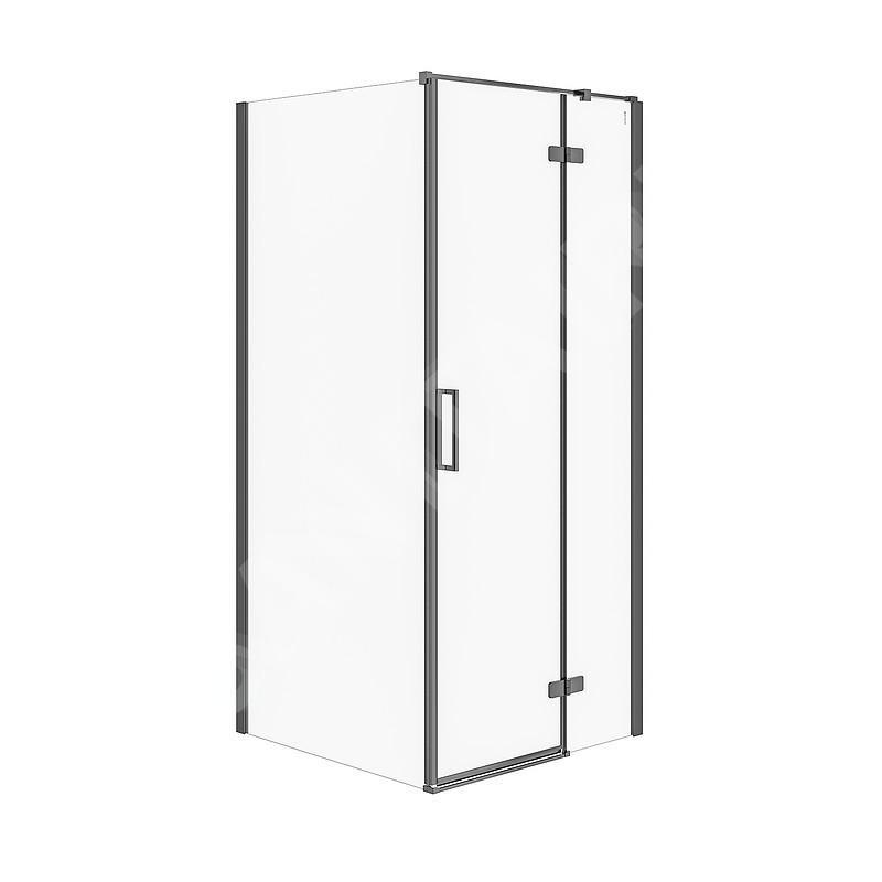 Cersanit Jota - Cabine de douche 90x90 cm, droite, noir/verre clair S160-004