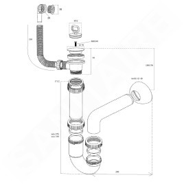Aqualine Vidoirs - Vidoir suspendu 500x340 mm, plastique/blanc PI5050