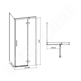 Cersanit Jota - Cabine de douche 80x80 cm, droite, chrome/verre clair S160-006