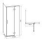 Cersanit Jota - Cabine de douche 80x80 cm, droite, noir/verre clair S160-008