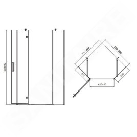 Cersanit Jota - Cabine de douche 80x80 cm, gauche, chrome/verre clair S160-010