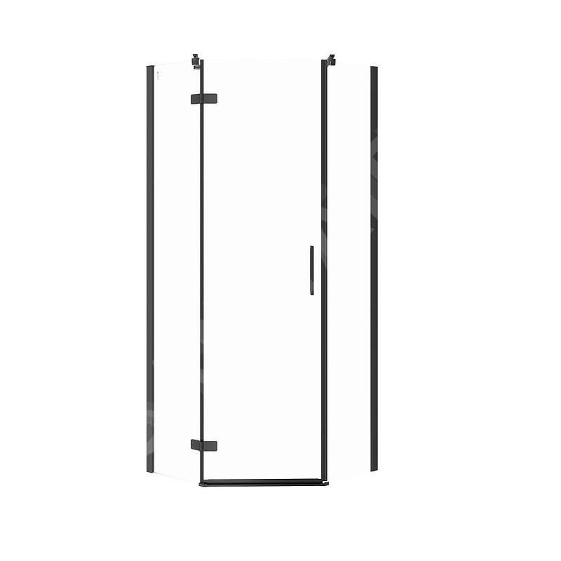 Cersanit Jota - Cabine de douche 80x80 cm, gauche, noir/verre clair S160-012