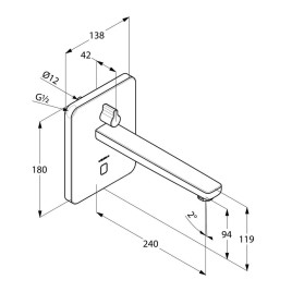 Kludi Zenta - Mitigeur infrarouge encastré pour lavabo, chrome 3840005