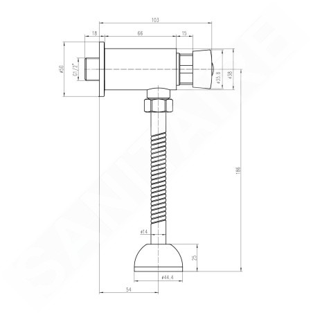 Aqualine Accessoires - Robinet d'urinoir, chrome ZY12022