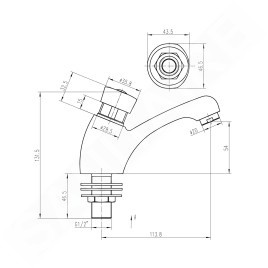 Aqualine Vannes - Robinet de lavabo à fermeture automatique, chromé ZY12053