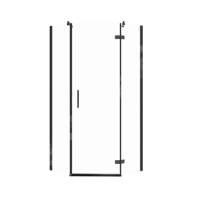 Cersanit Jota - Cabine de douche 90x90 cm, droite, noir/verre clair S160-015