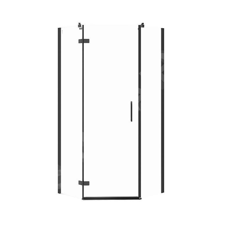 Cersanit Jota - Cabine de douche 90x90 cm, gauche, noir/verre clair S160-016