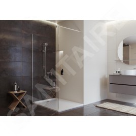 Cersanit Mille - Paroi de douche Walk-In, 100x200 cm, chrome/verre clair S161-001