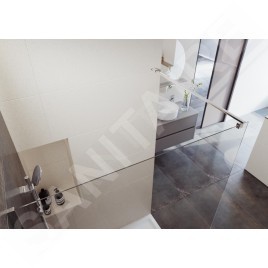 Cersanit Mille - Paroi de douche Walk-In, 100x200 cm, chrome/verre clair S161-001