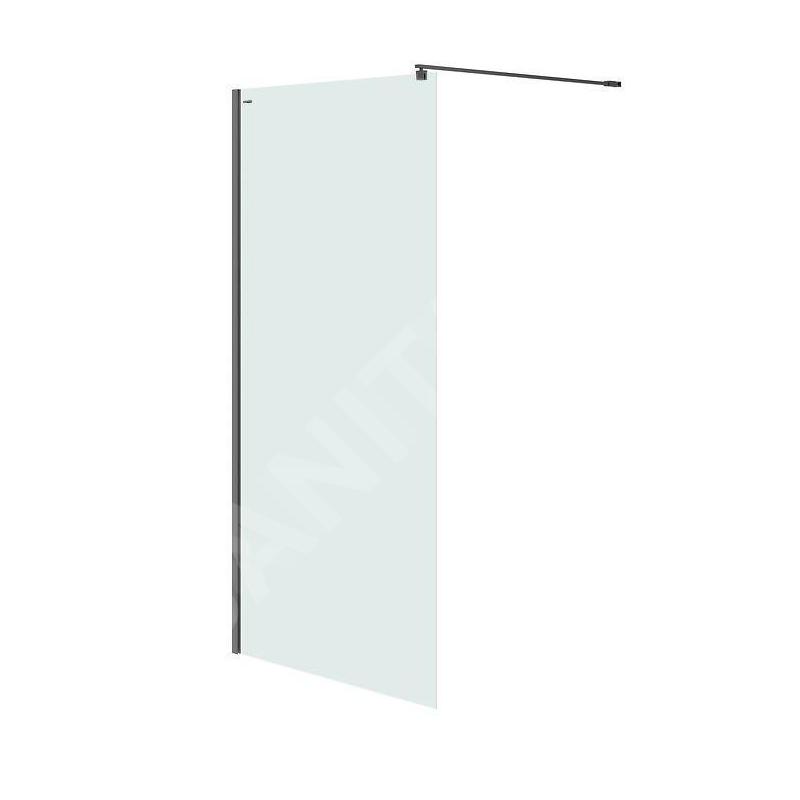 Cersanit Mille - Paroi de douche Walk-In, 100x200 cm, noir/verre clair S161-003