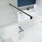 Cersanit Mille - Paroi de douche Walk-In, 100x200 cm, noir/verre clair S161-003