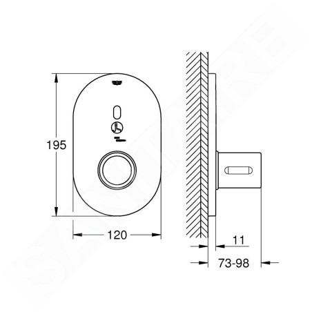 Grohe Eurosmart Cosmopolitan E - Mitigeur électronique de douche encastré, chrome 36456000