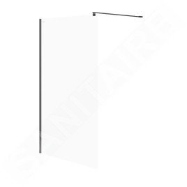 Cersanit Mille - Paroi de douche Walk-In, 120x200 cm, noir/verre clair S161-004