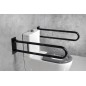 Sapho Équipement de salle de bain - Poignée pliante 81 cm, noire XH518B