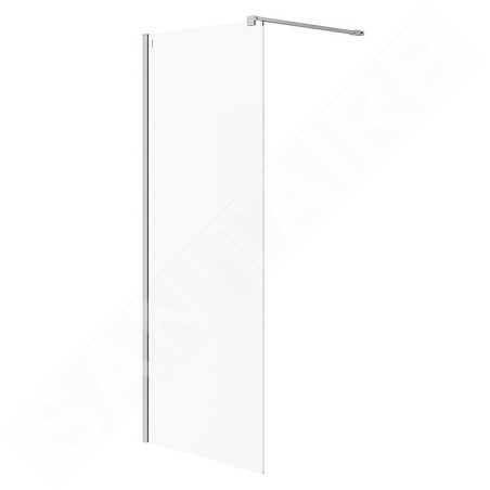 Cersanit Mille - Paroi de douche Walk-In, 80x200 cm, chrome/verre clair S161-005