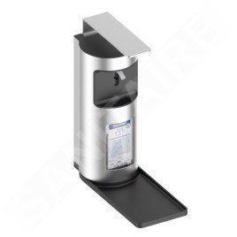 Keuco Plan - Distributeur de savon/désinfectant, 500 ml, mural, argenté/noir 34954170100