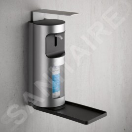 Keuco Plan - Distributeur de savon/désinfectant, 500 ml, mural, argenté/noir 34954170100