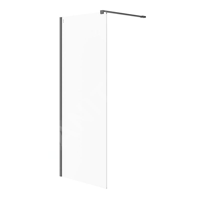 Cersanit Mille - Paroi de douche Walk-In, 80x200 cm, noir/verre clair S161-007