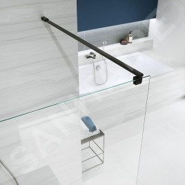 Cersanit Mille - Paroi de douche Walk-In, 80x200 cm, noir/verre clair S161-007