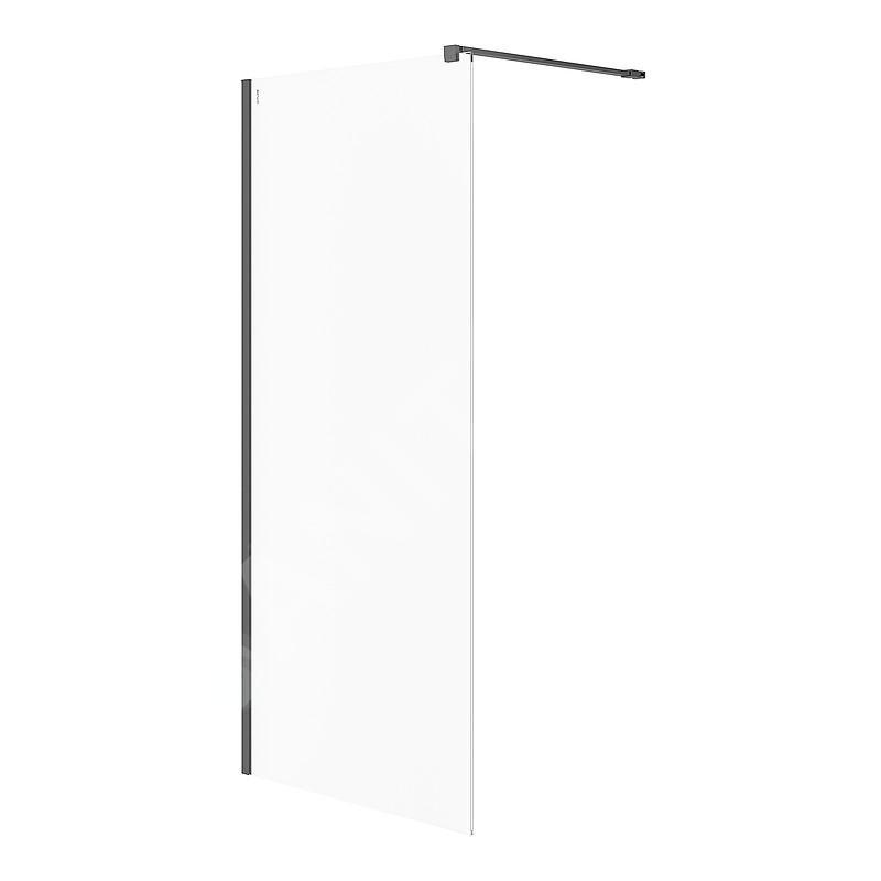 Cersanit Mille - Paroi de douche Walk-In, 90x200 cm, noir/verre clair S161-008