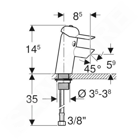 Geberit Bambini - Robinet de lavabo, pour enfants, multicolore 571600000