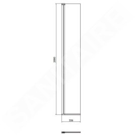 Cersanit Mille - Paroi latérale mobile pour Walk-In, 34x200 cm, chrome/verre clair S161-009