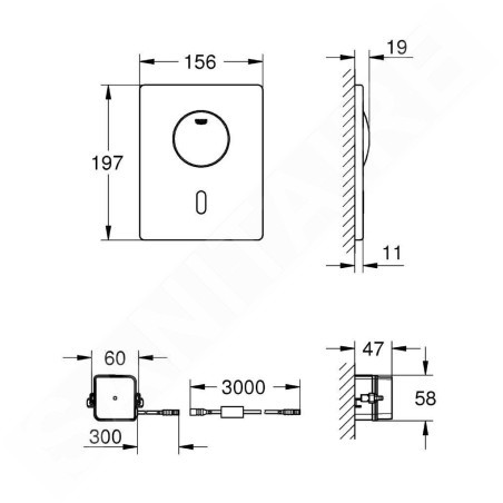 Grohe Tectron Skate - Plaque infrarouge pour réservoir, chrome 37419000