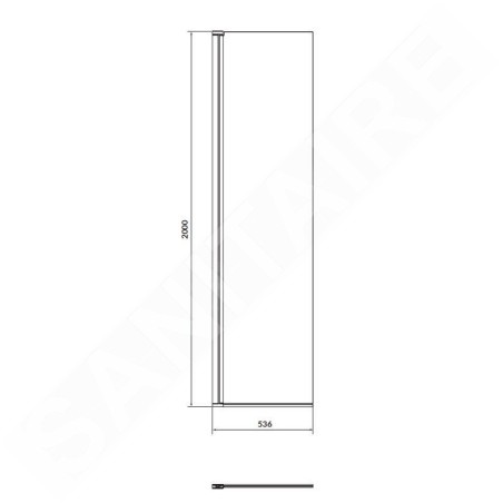 Cersanit Mille - Paroi latérale mobile pour Walk-In, 54x200 cm, chrome/verre clair S161-010